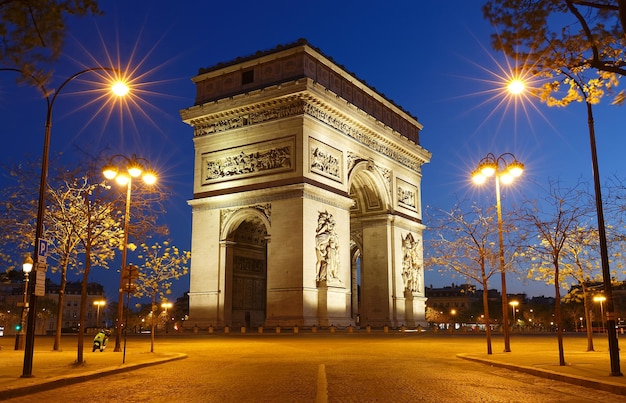 The Triumphal Arch in evening Paris France