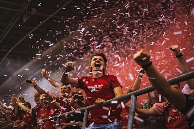 A triumphant moment at a packed football stadium as 1