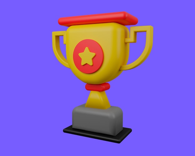 trophy 3d render, sport icon.