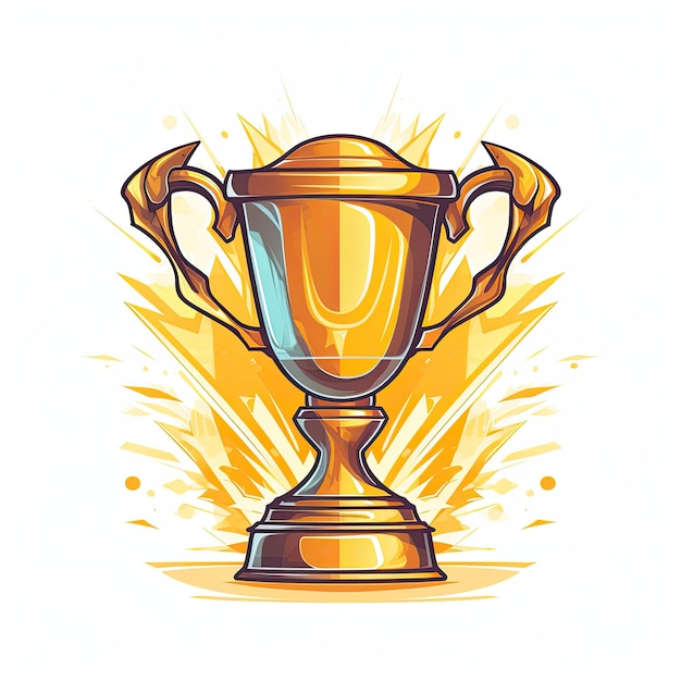 Trophy cup Vector illustration in flat style isolated on minimal background