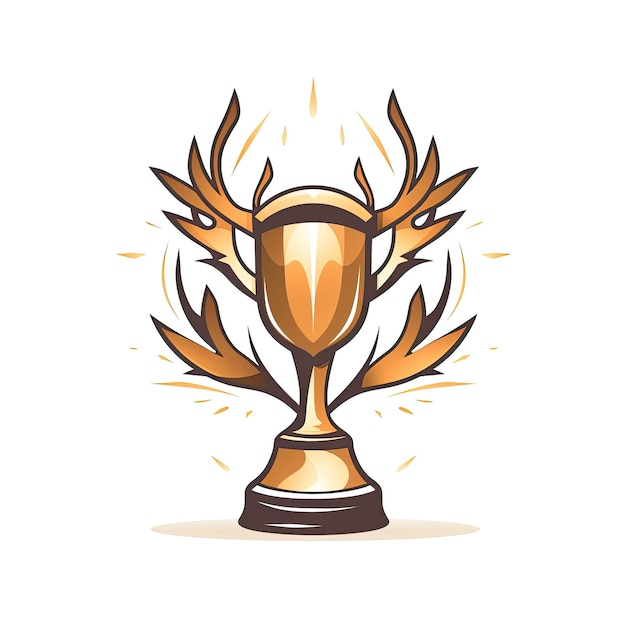 Trophy cup Vector illustration in flat style isolated on minimal background