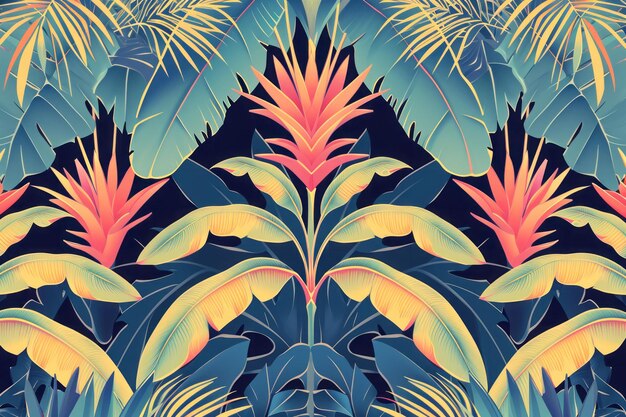 Photo tropical art deco wallpaper