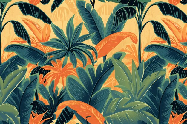 Tropical Art Deco Wallpaper