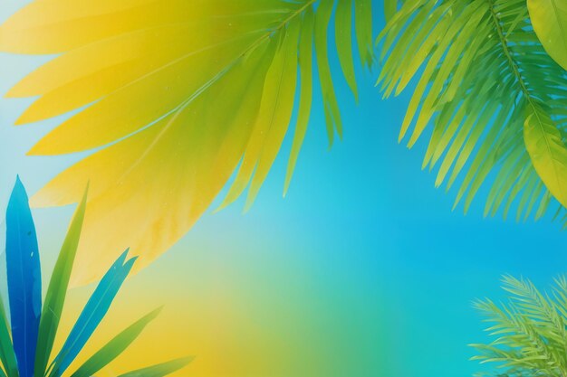 Photo tropical background with vibrant palm leaves perfect for summer and exotic themes