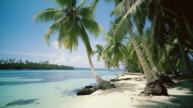 Tropical beach background Illustration AI GenerativexA