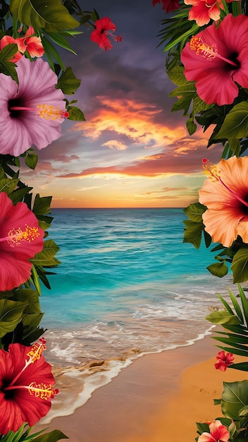 Tropical Beach Bliss Imagine a serene tropical beach at sunset