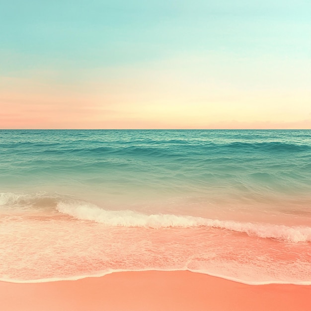 Tropical Beach Gradient Fading from Turquoise to Sunset Hues