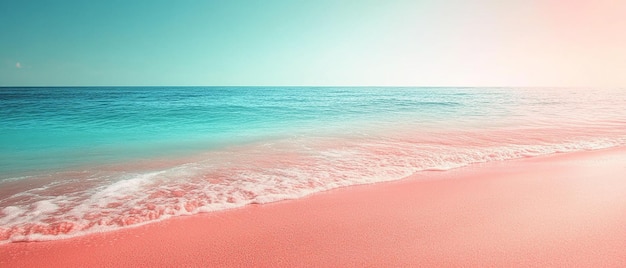 Tropical Beach Gradient Fading from Turquoise to Sunset Hues