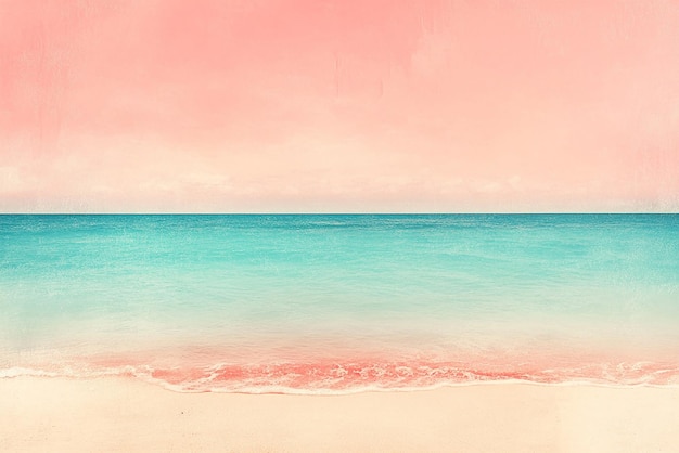 Photo tropical beach gradient fading from turquoise to sunset hues