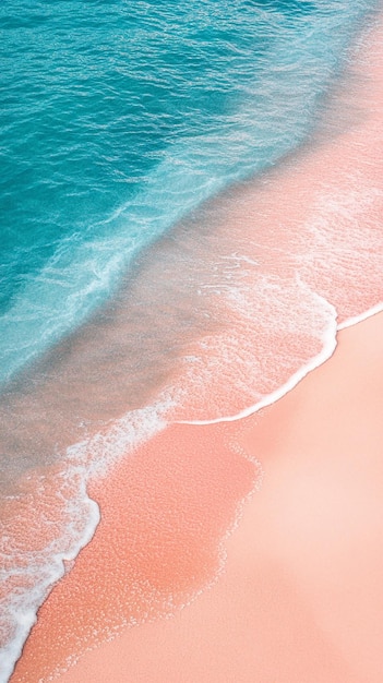 Photo tropical beach gradient fading from turquoise to sunset hues