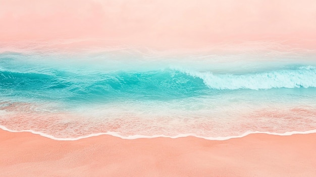 Photo tropical beach gradient fading from turquoise to sunset hues