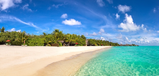 Tropical beach in the Maldives island