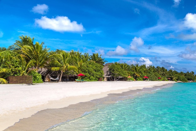 Tropical beach in the Maldives island