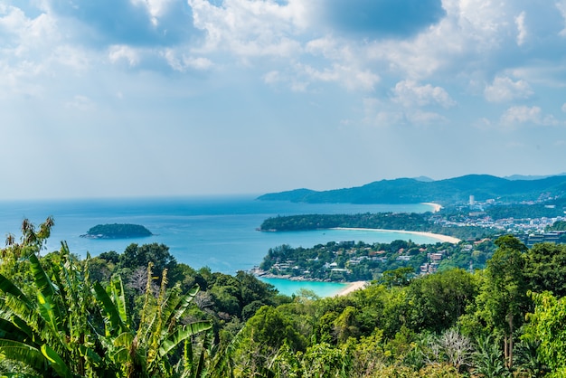 Tropical beach skyline at Karon view point in Phuket, Thailand