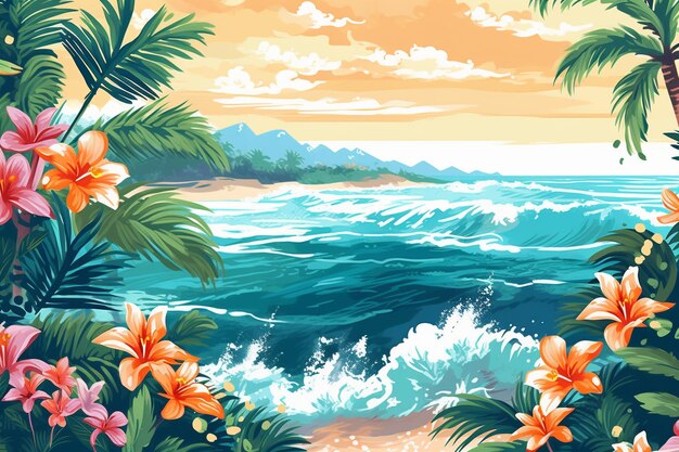 Tropical beach summer background