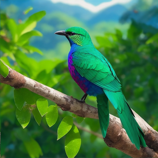 A tropical bird wallpaper background Ai generated photo