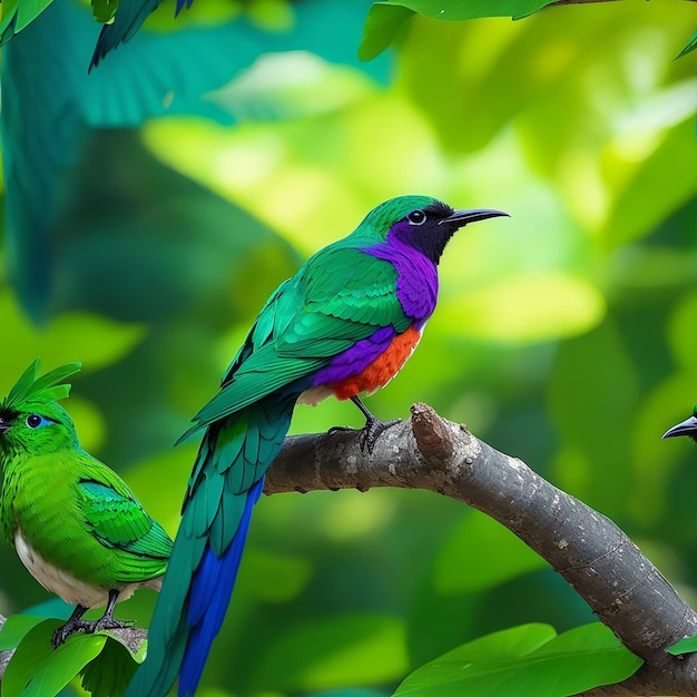 A tropical bird wallpaper background Ai generated photo