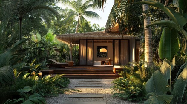 Photo tropical bungalow retreat