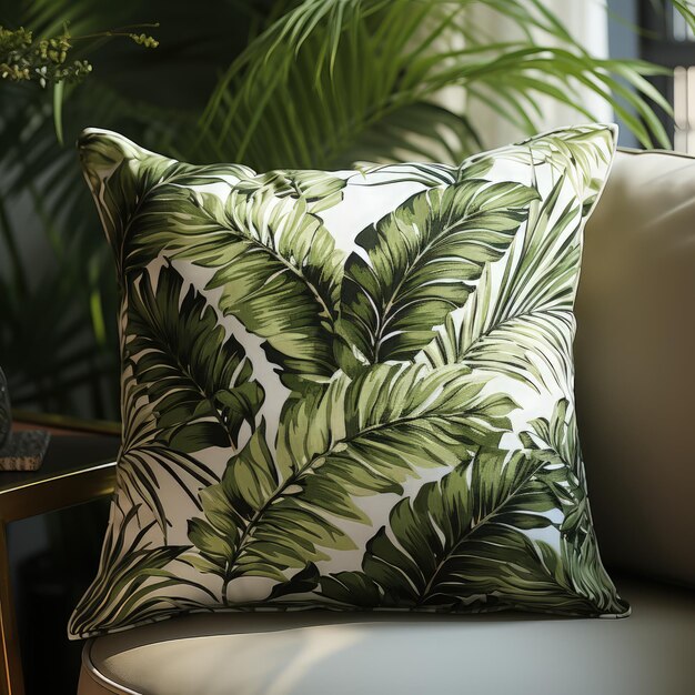 Photo tropical charm captured in a soft and cute palm print