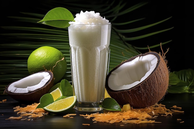 Tropical Coconut Smoothie with Exotic Fruits