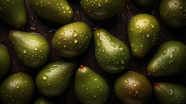 Tropical dark wood food avocado background fresh green closeup vegetable raw Generative AI