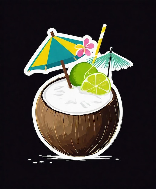 a tropical drink with a tropical umbrella and a tropical umbrella