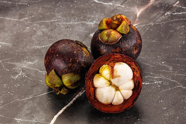 Photo tropical exotic sweet juicy mangosteen