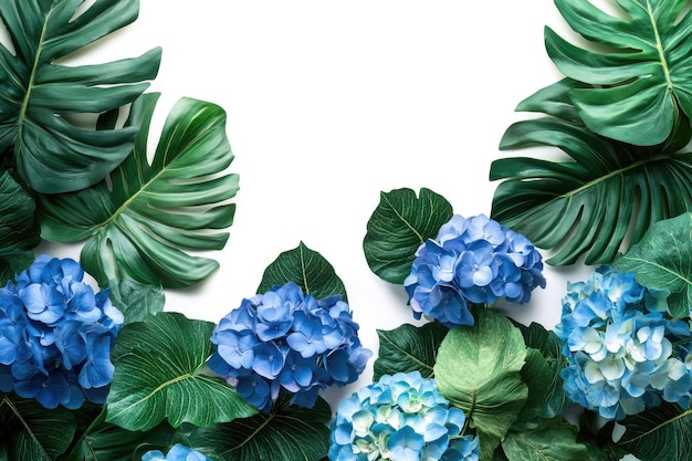 Photo tropical floral arrangement for nature themed wedding backdrop