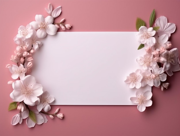 Tropical floral background copy space with paper Space for text