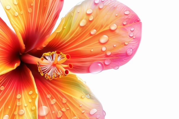 tropical flower with morning dew drops