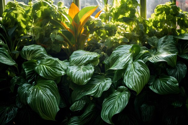 tropical foliage background philodendron monstera monstera variegata