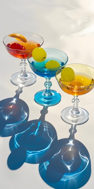 Tropical Fruit Cocktail Glasses