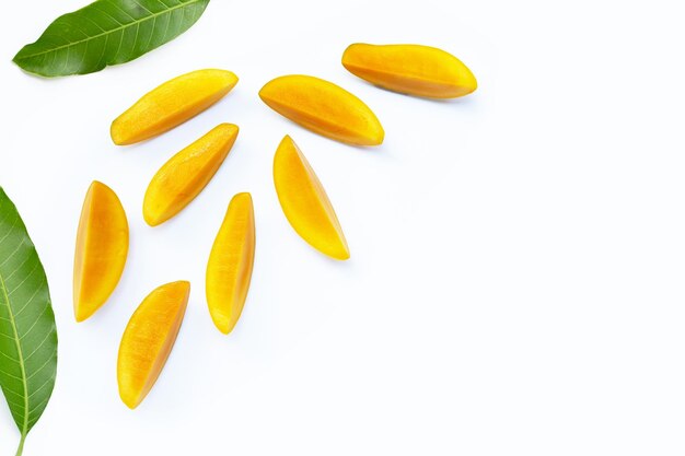 Tropical fruit Mango on white background