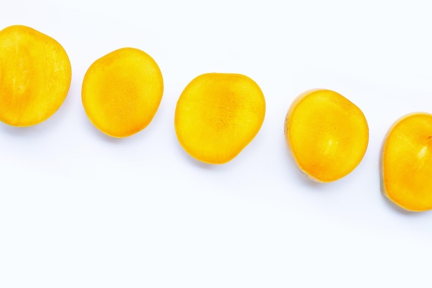 Tropical fruit Mango on white background