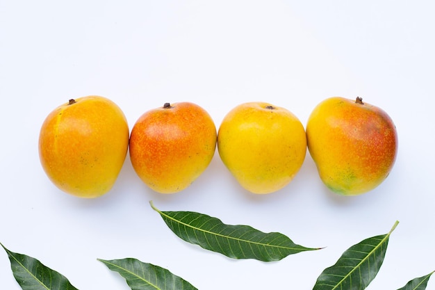 Tropical fruit Mango on white background