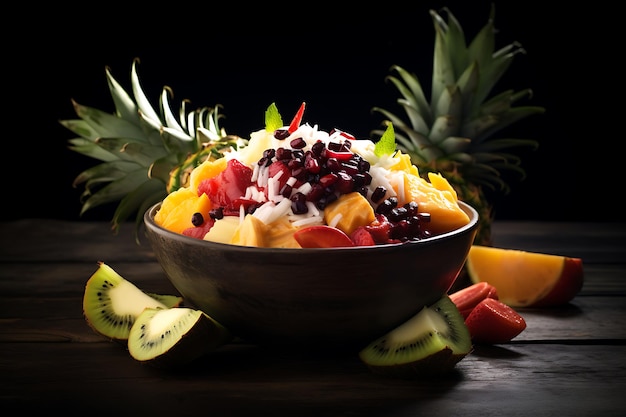 Tropical fruit toppings mexican food photo