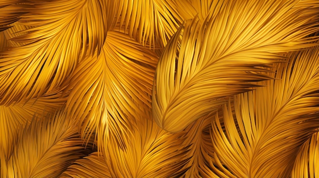 Photo tropical gold palm leaves mural wallpaper