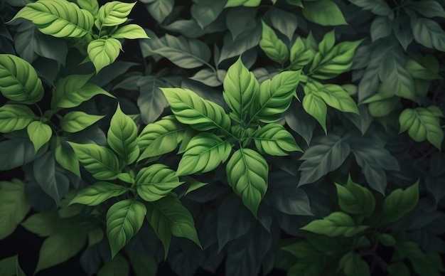 tropical green leaves background. ai generated