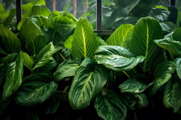 tropical green leaves background green leaves tropical plant lush foliage