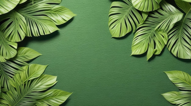 Tropical green leaves background