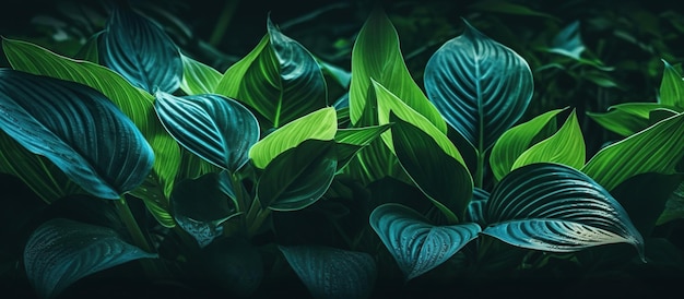 Tropical green leaves