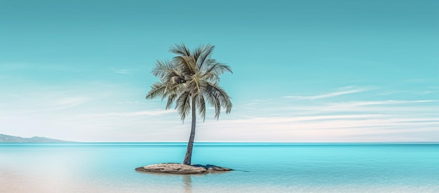 Tropical island background with palm trees