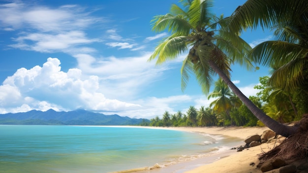 Tropical island beach on a sunny day