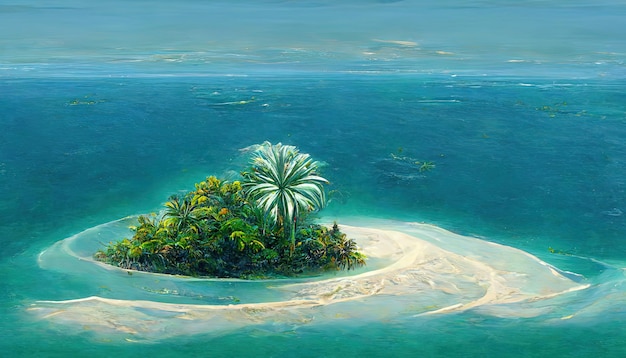 Tropical island in the middle of the ocean tropical paradise Perfect destination