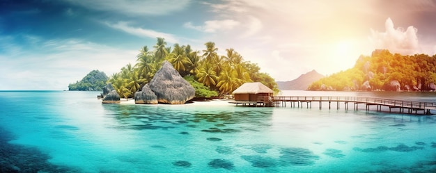 tropical island vacation background