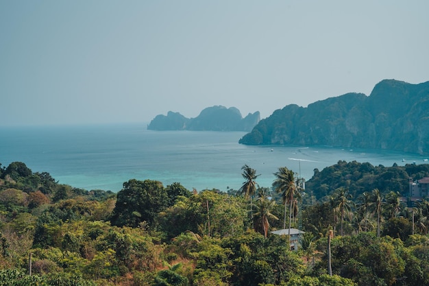 Tropical island view in summer seaside vacation in summer