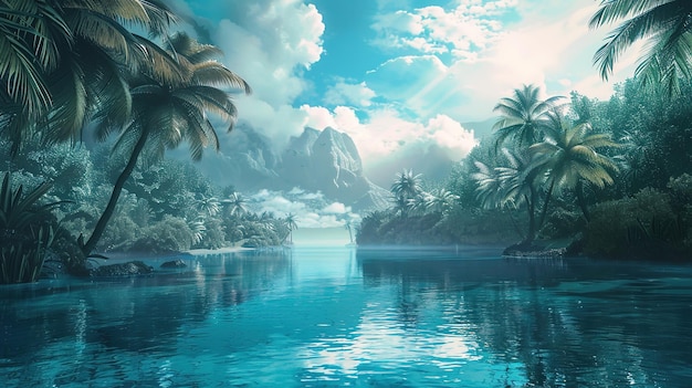 Tropical island wallpaper