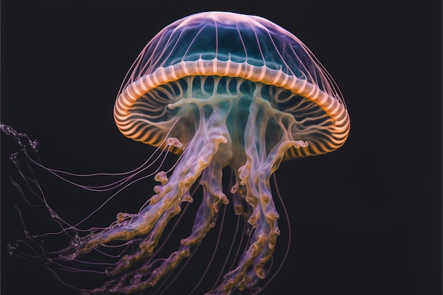 A Tropical Jellyfish Floating in the Sea