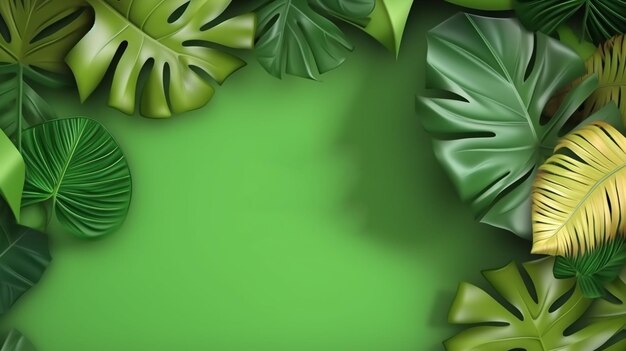 Tropical leaf realistic end of season summer sale banner 3d 20