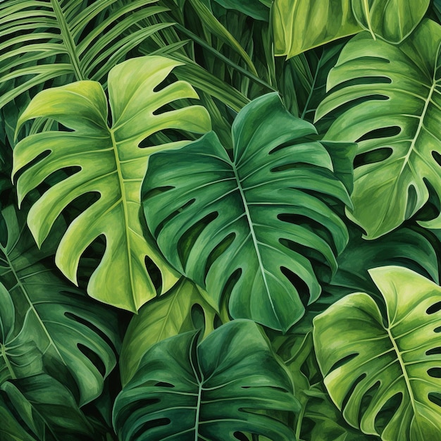 Tropical leafs patern